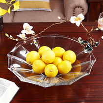 Light luxury enamel color fruit plate Modern living room creative luxury household candy dried fruit crystal glass fruit plate ornaments