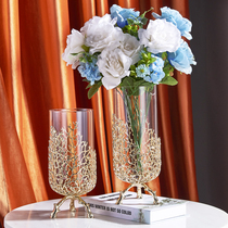 Simple modern vase decoration Living room flower arrangement TV cabinet Desk entrance desktop Home decoration Metal crafts
