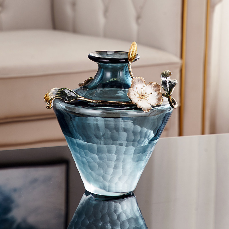 Creative Enamel Color Glass Vase Hem room Flower Arrangement Modern Light Luxury Home Discharge View Cabinet Xuan Guan Adornment