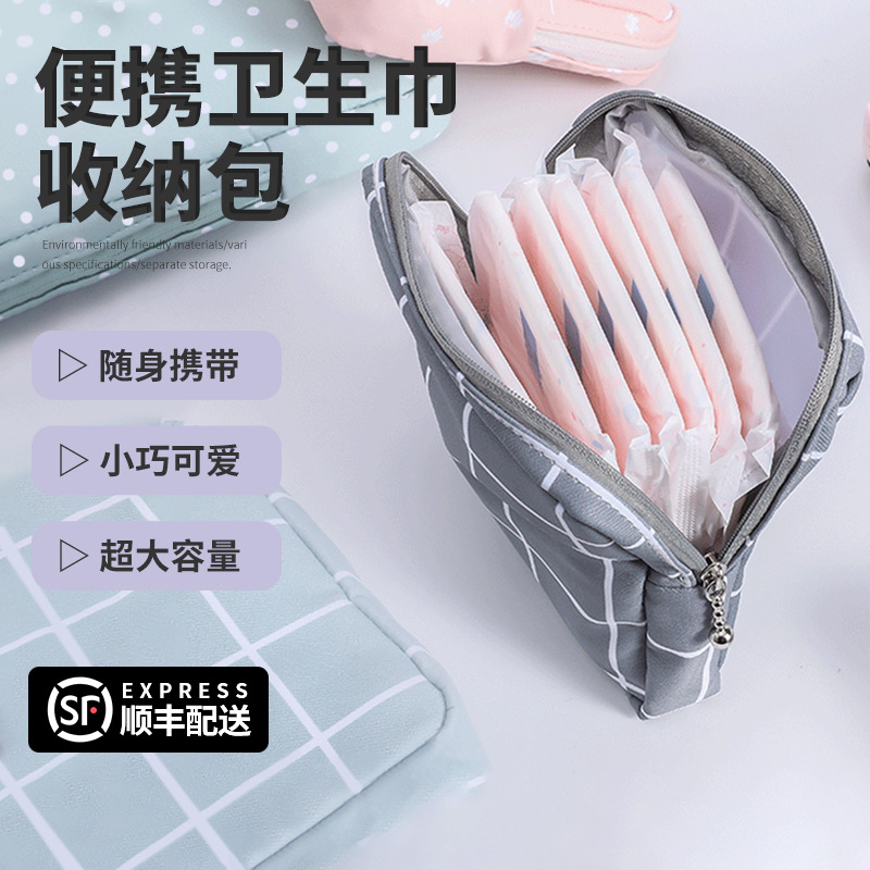 Aunt Towel Containing Bag Portable Ins Wind Cute Large Capacity Sanitary Cotton Moon Affair Bag Travel Carry-on Bag Makeup Bag