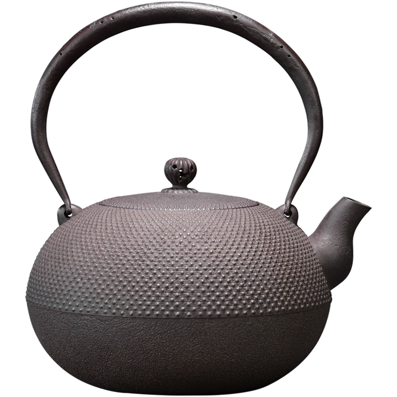 治】在銘 霰紋肩衝形鉄瓶☆茶道具 TC25