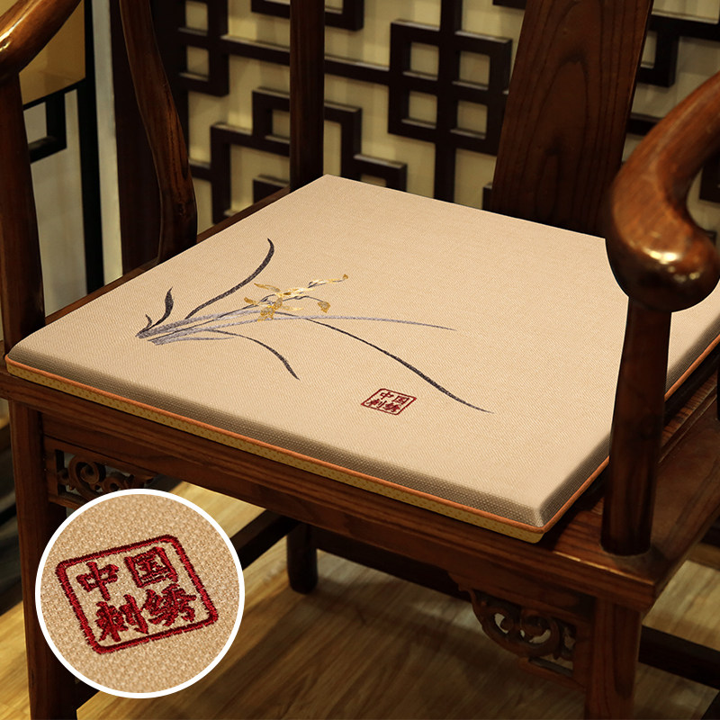 Chinese style red wood sofa cushion fart cushion office for long sitting too-chair dining chair stool solid wood chair cushion tea chair cushion
