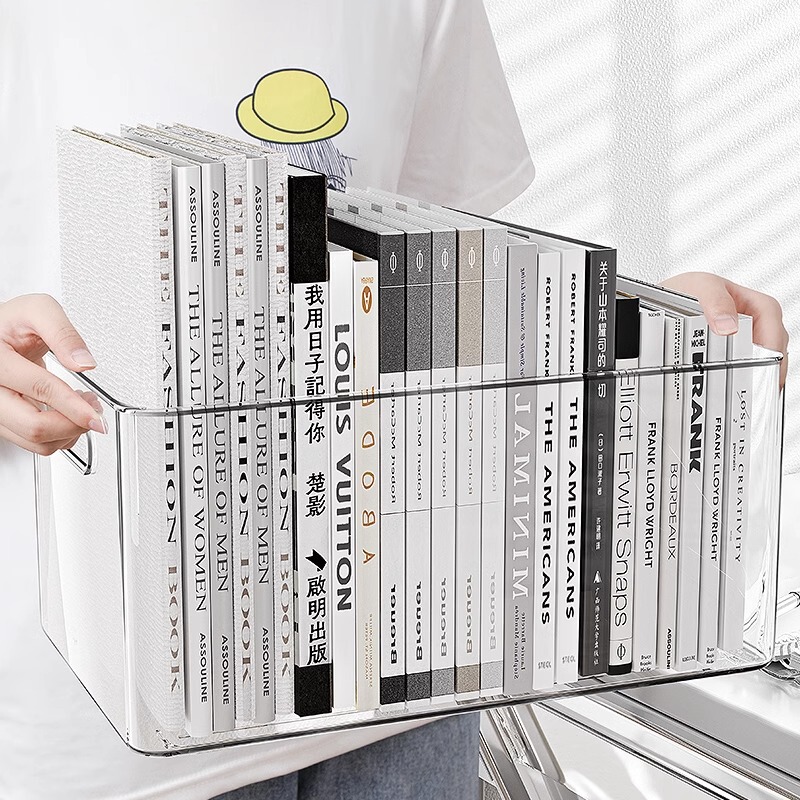 Acrylic Desktop Storage Box, Transparent Dormitory Stationery, Miscellaneous Items, Book Storage Rack, Large Capacity Office File Basket