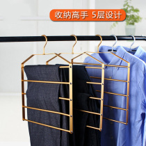 Aluminum pants rack Pants clip Pants hangers Multi-function wardrobe storage pants support rack Multi-layer pants rack