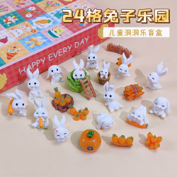 Creative 24-Grid Rabbit Paradise Cave Fun Cute Cartoon Animal Carrot House Kindergarten Blind Box Gift