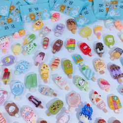 Mini Ice Cream Summer Popsicle Blind Bag Micro Landscape Summer Ice Cream Model Small Ornament Non-Toy for Children