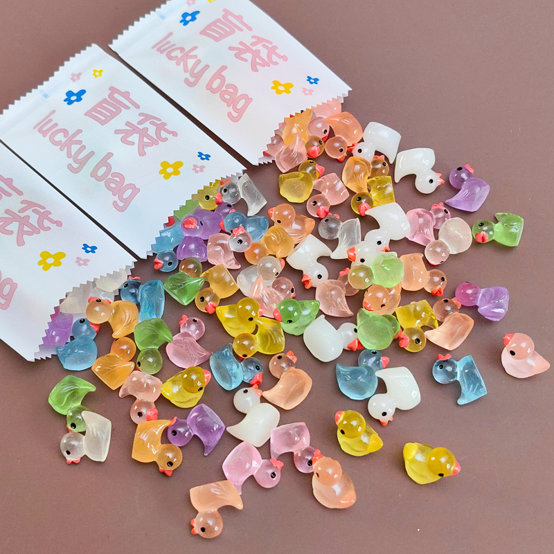 Colorful Mini Luminous Duck Blind Bag Realistic Children's Toy Miniature DIY Desktop Figurine Creative Small Ornament