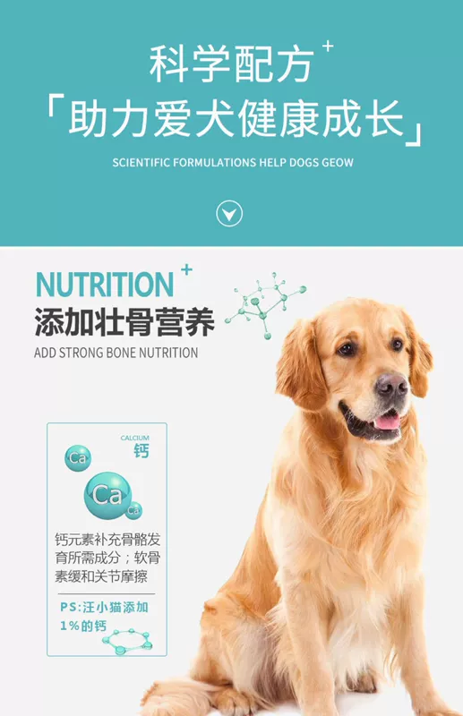 Wang kitten dog thức ăn nói chung loại 5 pounds Teddy Golden Retriever Samoyed chó con vừa và lớn chó trưởng thành thịt chó xỉa thức ăn cho chó 2,5kg - Chó Staples