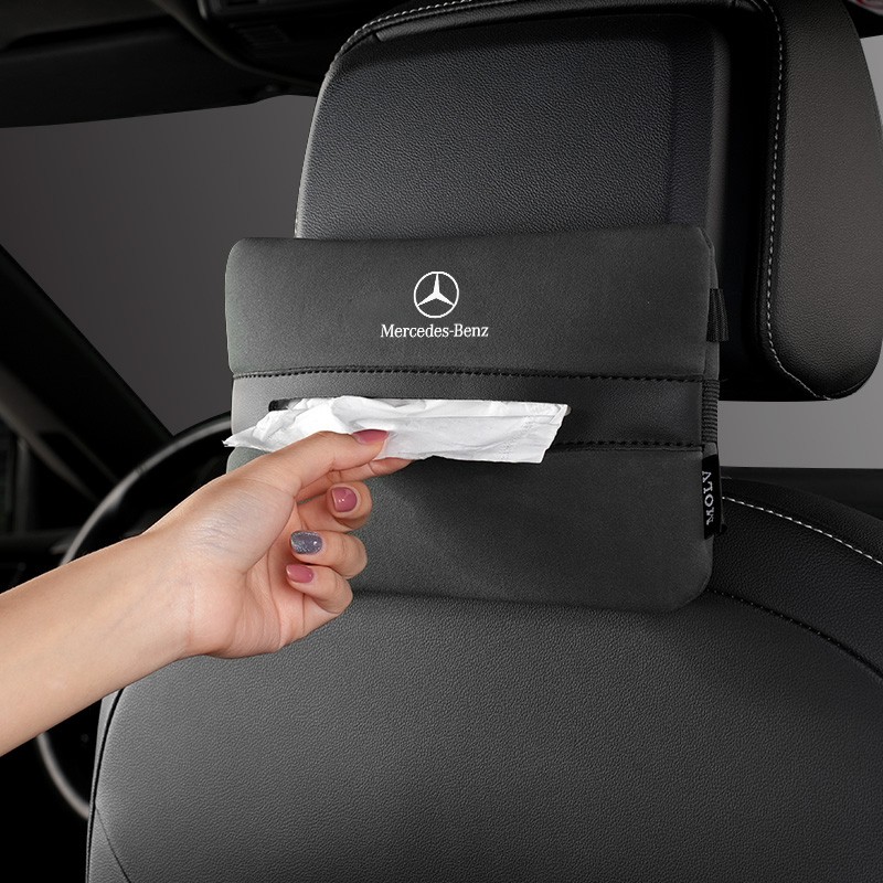 Turning fur car supplies pumping paper box Benz BMW Audi vehicle towels box seat back hanging dining towel cover-Taobao
