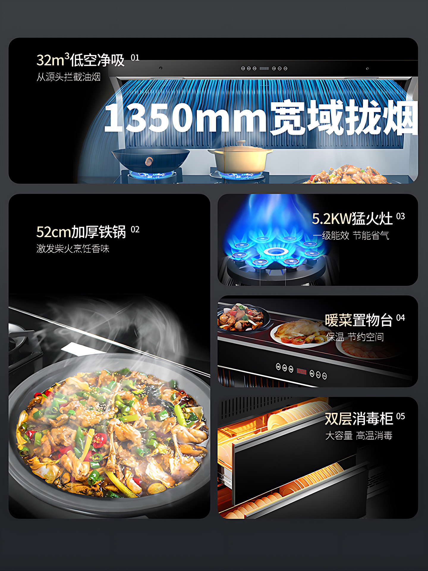 Omikon Smokeless Firewood Integrated Stove for Villas, Residential Areas, and Self-Built Rural Houses, New Type of Oil and Smoke Separation Integrated Stove