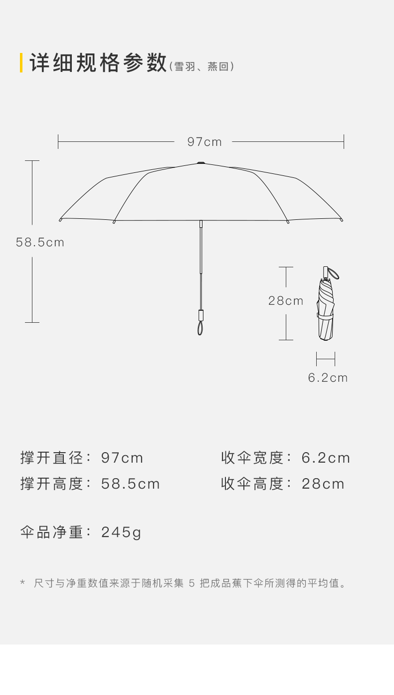 蕉下 UPF50+卓效防晒 双层太阳伞/雨伞 图20