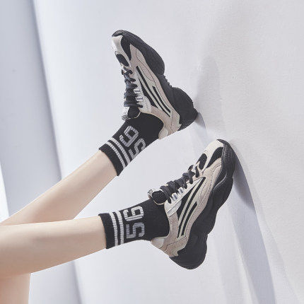 New products small crowdbots ~ black old daddy shoes women ins Chaunets red 100 hitch over fire casual wise lavender sneakers