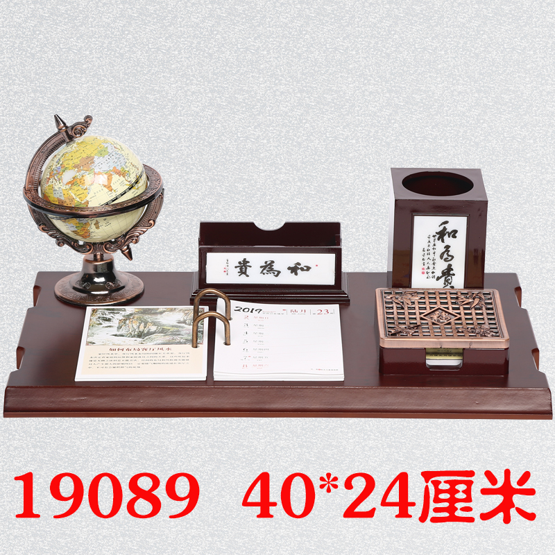 2022 mahogany desk calendar custom business office desktop high-end pen holder ornaments desk calendar rack wholesale can print advertising