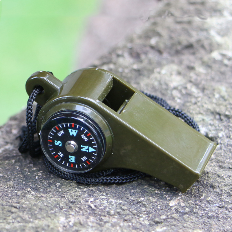 Three-in-one guide to life-saving whistle thermometer outdoor multi-function survival whistle portable high-frequency outpost hanging rope
