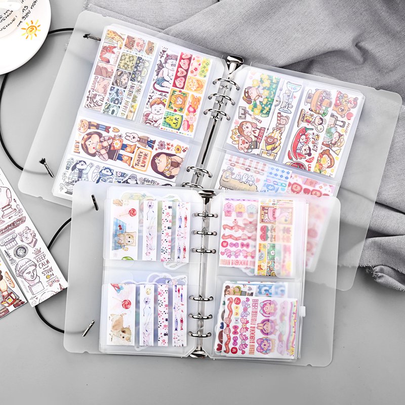 (adhesive tape sticker containing book) Korean creative teenage girl A5 bill collection booklet containing this sticker this loose-leaf a5 release paper this brief cute hand account adhesive tape picture conjuring this material hand ledger