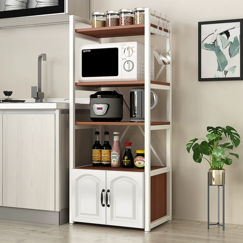 Кухонный приют падает на пол многослойный шкаф для хранения перфрома Микроволновая печь Многофункциональная стойка для хранения хранения