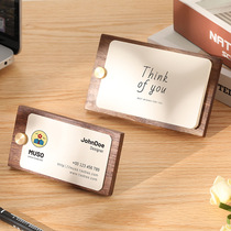 Solid wood simple business card holder black walnut business card box wooden note and message holder coffee shop small menu holder