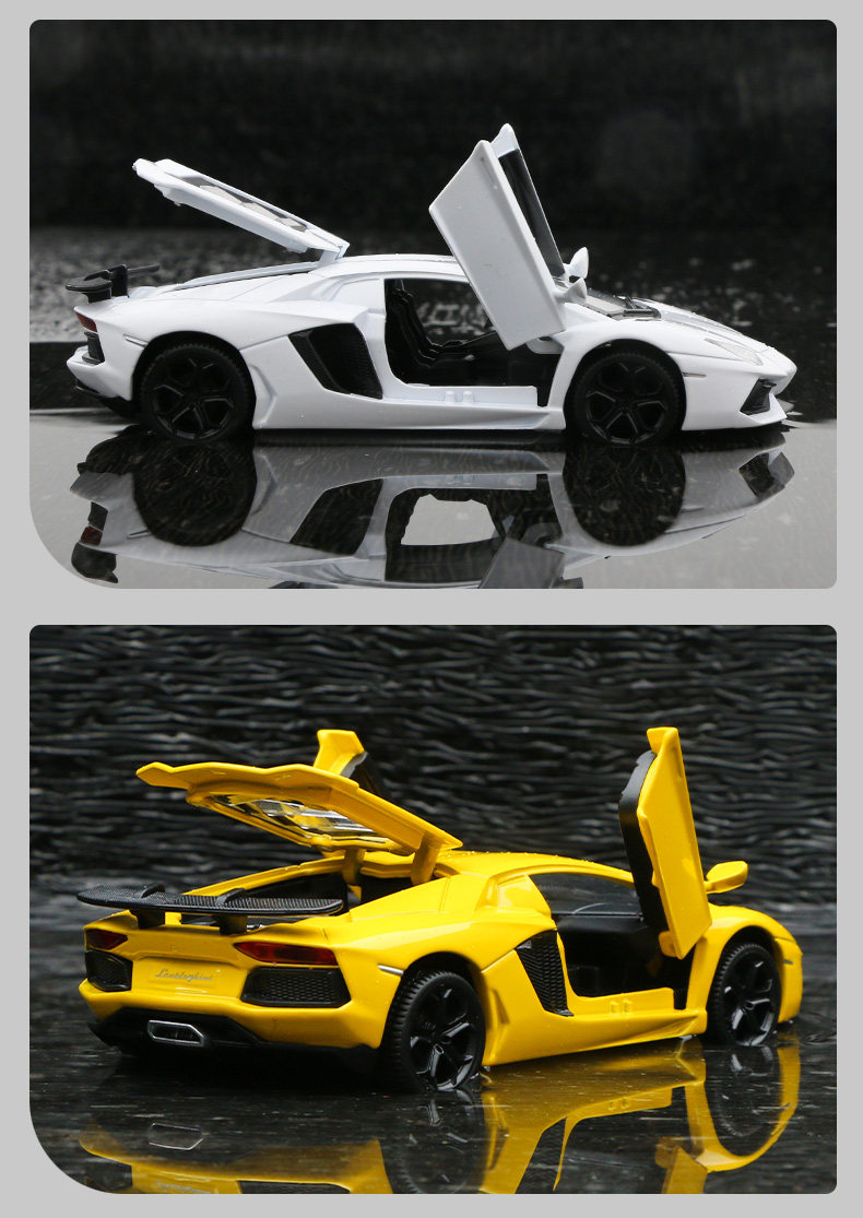 Модель машины 蓝宝坚尼大牛lp750合金车模可开 𫔭门声光回力男孩玩具彷真汽车模型 MINI AUTO
