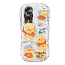 La gloire applicable 80 Coque de téléphone mobile Cartoon small Bear 70 60pro 50se 50se transparent honorv40 light lavish lentille 80PRO version à écran droit complet gel de silice x40 x30