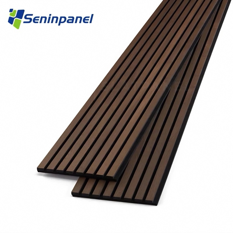 Wooden Sound-Absorbing Grille Board Great Wall Board Polyester Fiber Home Theater Wall Panel Tv Background Wall Flame-Retardant Wood Veneer