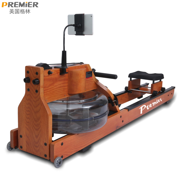 PREMIER U.S. Green commercial full solid wood water resistance boarder fitness room sports weight loss adjustable rowing machine