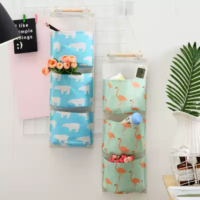 Storage bag small cloth bag hanging wall storage rack on the storage bag cloth bedroom hanging bag wall storage bag hanging