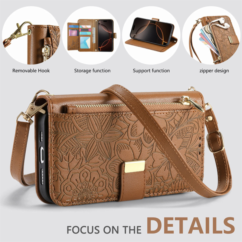 Suitable for Oppo Reno16/15Promax/14 Phone Case Wallet 12Pro Crossbody 13F with Lanyard Find X9 Flip Leather Case 11F Anti-Drop Full Coverage Strap A79 Card Slot New Model C