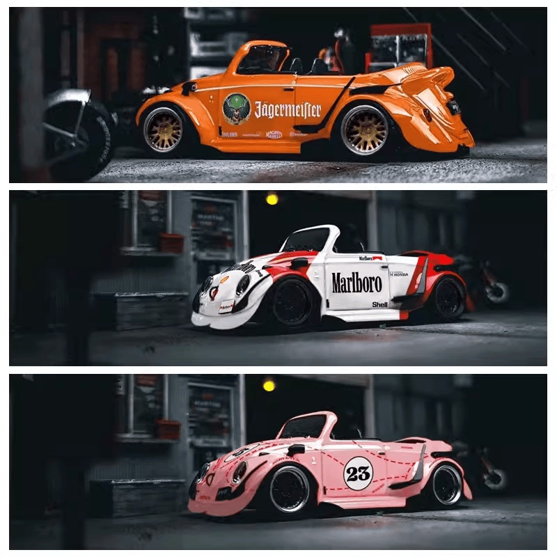 Hkm Alloy 164 Rv Sports Car Model Beetle Rwb Modified Convertible Version Suitable for Volkswagen Vw