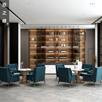 Sales office Negotiation table and chair Modern light luxury Nordic negotiation reception Marble small round table a table and four chairs combination