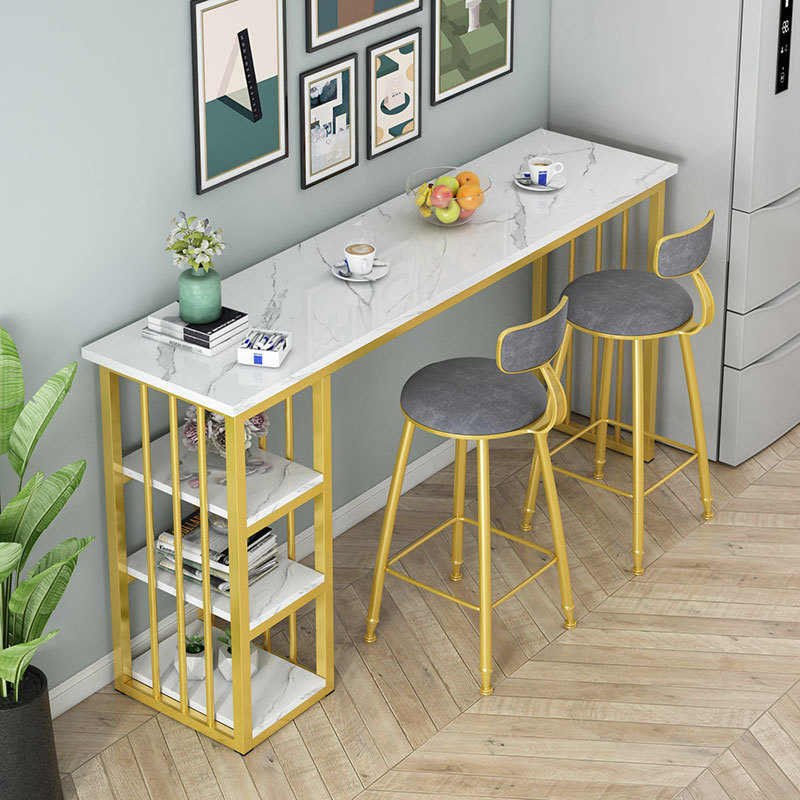 Nordic Imitation Marble Countertop Bar Table for Home Living Room Partition Wine Cabinet Light Luxury Wall-Mounted Balcony High-Legged Dining Table and Chairs Nordic Imitation Marble Countertop Bar Table for Home Living Room Partition Wine Cabinet Light Luxury Wall-Mounted Balcony High-Legged Dining Table and Chairs