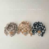 Baby triangle scarf Korean ins spring and autumn style childrens scarf for boys and girls stylish and versatile warm neck cover trendy