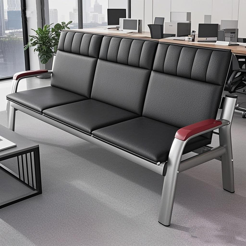 Office Sofa Three-Seat Coffee Table Combination Iron Art Simple and Simple Small Office Business Reception Reception Row Chair