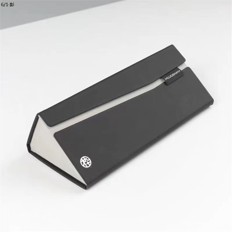 Mujiu Jia Triangular Folding Glasses Case with Original Glasses Cloth, Sunglasses and Plain Glasses Case, High-End and Compact