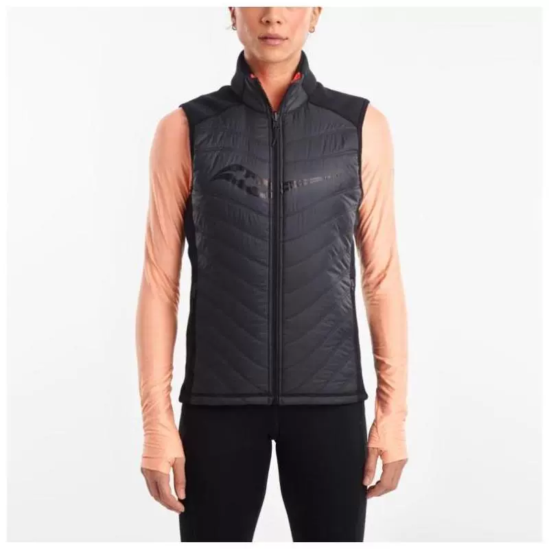 Saucony / St. Connie Phụ nữ thể thao Cotton Vest Colorblocking Thoải mái Dây kéo có thể đeo được Thư trực tiếp Hoa Kỳ S318U - Áo thể thao