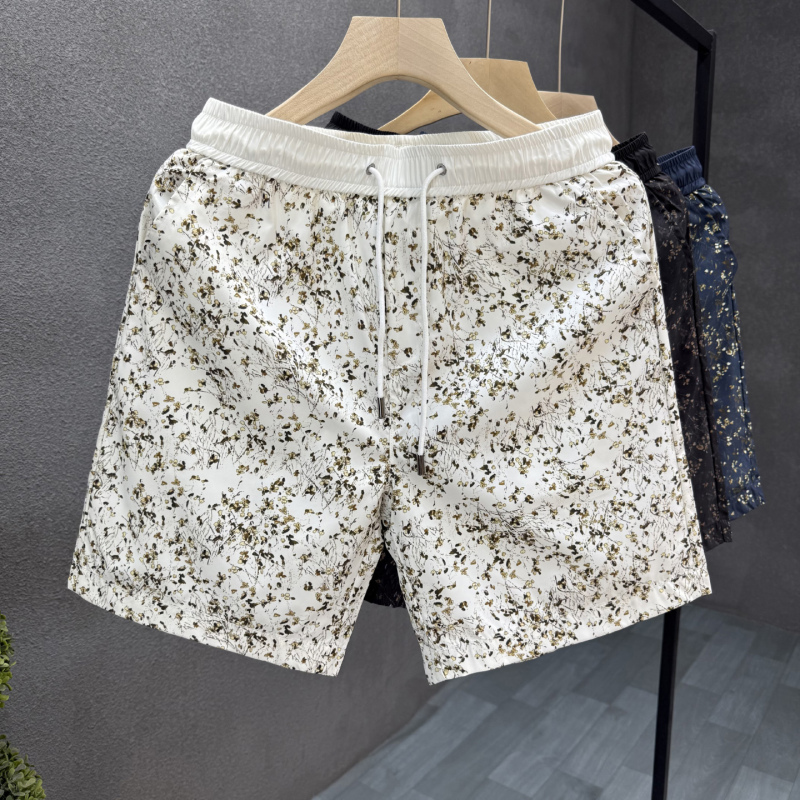 French Style """"""Designer"""" Fall in Love with It at First Sight! Small Floral Style Casual Shorts Men's Thin Outer Wear Five-Quarter Pants French Style """"""Designer"""" Fall in Love with It at First Sight! Small Floral Style Casual Shorts Men's Thin Outer Wear Five-Quarter Pants