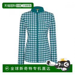 1H 환불 가능한 한국 직접 메일 루이 카스텔 여자 Cool Checkerboard Turtleneck 지퍼 티셔츠 (콜드 느낌)
