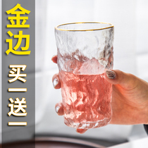 Japanese glacier pattern glass new breaking news high value water cup female household juice cup ins wind coffee wine glass