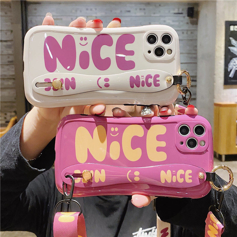 Ins wind smiley wrist brace for Huawei mate30pro mobile phone protective shell mate40 protective sleeve p40 messenger backpack p30 lanyard nova7 camera all-inclusive anti-fall