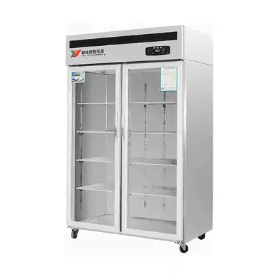 Yindu commercial Double Door refrigerator beverage freezer vegetable preservation display cabinet glass door large capacity order cabinet