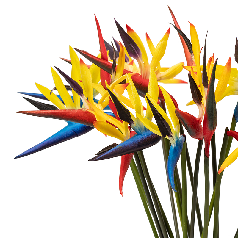 Emulation Tiantang Bird PU Hand Feel Fake Flowers Small Birds Flower Cranes look Ranking Home Decorative Sample Board Room Pendulum Nordic Wind Modernity