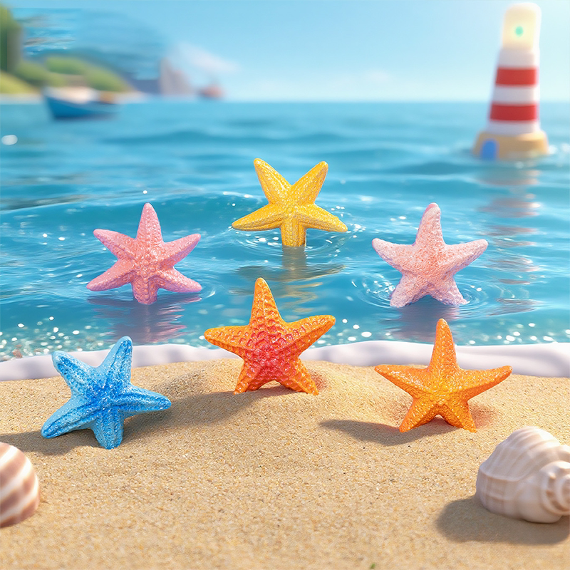 Micro-Landscape Creative Realistic Colorful Starfish Ocean Fish Tank Landscaping DIY Decoration Accessories Ecological Bottle Small Ornaments