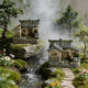 Chinese-Style Old Thatched Hut, Nostalgic Retro Old House Model, Scene Landscaping, Potted Plant Decorations, Small Ornaments