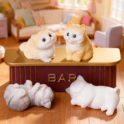 Miniature Cat Figurine Dollhouse Scenery Accessories Home Decorations Desktop Workstation Healing Small Ornaments
