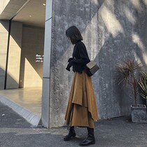 a word shade for thin and irregular high waist and half body dress Womens spring 2022 new 100 hitch skirt mid length