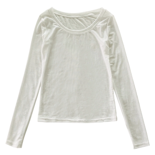 白色低领网纱打底衫女内搭春秋洋气紧身冰丝薄款纱衣透视蕾丝上衣
