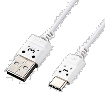 (日本直邮)宜丽客USB Type C数据线 手机专用 细线型2.0m白色笑