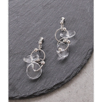 Japan Direct Mail Three Four Time Womens Metal Transparent Hoop Earrings Fresh Summer Style Light