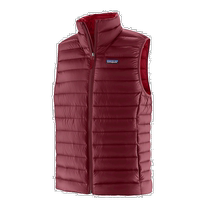 Daily fashion errands Patagonia Patagonia mens vest burgundy casual down simple