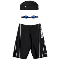 (Direct Mail from Japan) Speedo Fitness Swimsuit Mens Swimsuit Cap Goggles 3-piece Set Black White L