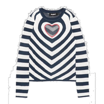 Direct mail from Japan Desigual Desigual Womens Marine Striped Long Sleeve High Density Needle